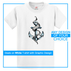 Custom Printed White Tee With Your Own Graphic Design Artwork T-Shirt